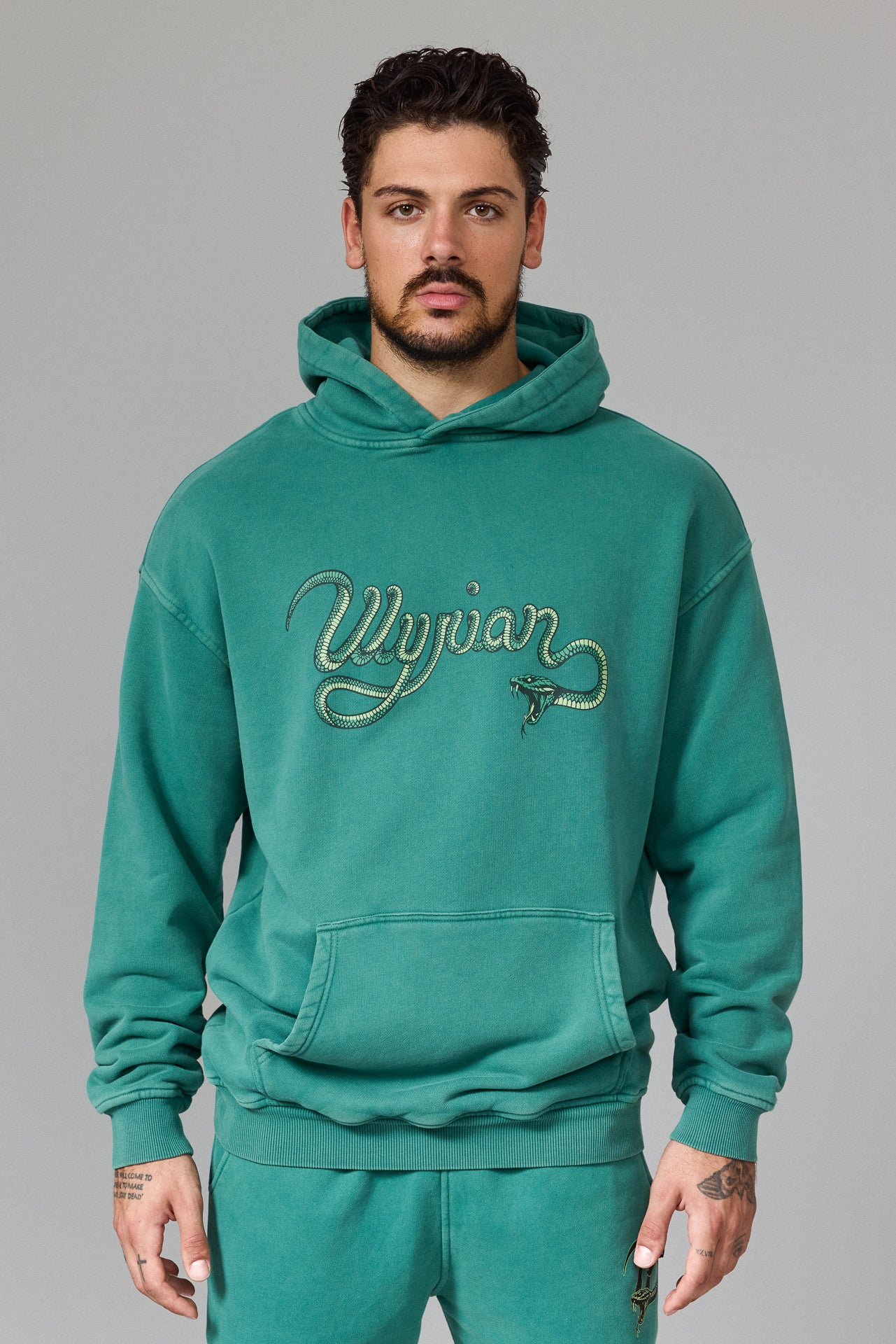 images Illyrian Serpent Hoodie - Washed Green - Image 1