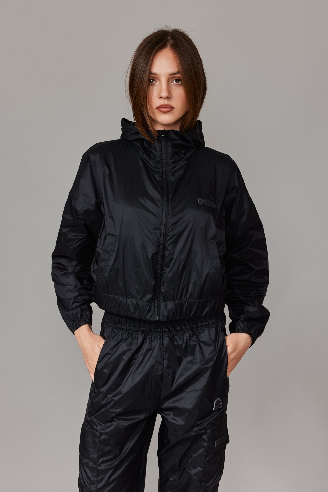 images Women Windbreaker Jacket - Black - Image 1
